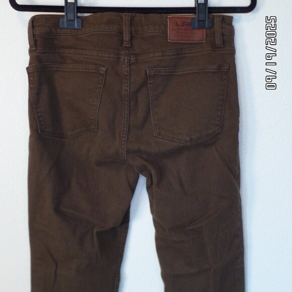 LRL Lauren Jeans Co Ralph Lauren Chocolate Brown Jeans Size 6 Excellent - Picture 3 of 11